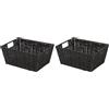 Compactor Etna Cesto Rettangolare in Carta Intrecciata a Mano, Nero, 31 x 24 x H. 14 cm, RAN6543 (Confezione da 2)