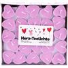 pajoma Candeline Love in confezione da 50 pezzi, durata 3 ore, a forma di cuore (rosa)