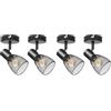 Dehobo Faretti Led Interno, Faretti da Soffitto Orientabili 2 pezzi, Faretti da Muro Nero E14, Lampadario Faretti con Paralumi in Rete Metallica Vintage per Cucina Cameretta Soggiorno (Nessun Bulbo)