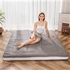 Maxyoyo - Futon materasso da pavimento giapponese imbottito, extra spesso, pieghevole e traspirante, letto per ospiti, divano da campeggio, grigio chiaro, 90 x 190 cm
