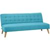 SHIITO | Modello Louis XIV - Divano letto con apertura Clic-Clac | Dove eleganza e comfort si trovano | Design Capitoné in colore turchese | 189,5 x 88 x 89 cm