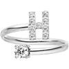 Purelei® Anello Lettere - Anello da donna in acciaio inossidabile resistente - Anelli impermeabili - Anelli regolabili dalla taglia 50 alla 60 - Gioielli alla moda per il tuo look personalizzato