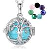 INFUSEU Collana Albero della Vita con Cristallo, Ciondolo Pietra Donna Gioielli Chakra Cristalli Guarigione Naturali Varie Pietre Intercambiabili Regali Magici Streghe per Donne Mamma