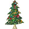 Clearine Spilla a forma di albero di Natale con ornamenti decorata con cristalli e finitura smaltata, Cristallo Metallo