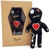 Mapanoli Voodoo Bambola con aghi, colore nero, cofanetto e istruzioni (extra grande 16 cm a mano), regalo divertente per amici, colleghi, chef, matrimonio o cambio di lavoro (set completo di bambola oodoo)