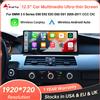 wincago Display multimediale per auto con schermo ultrasottile da 12.3 '' per BMW Serie 3 E90 E91 E92 E93 Serie 5 E60 E61 Wireless CarPlay Android Auto