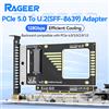 RAGEER Adattatore RAGEER PCIe 5.0 a U.2 (SFF-8639) Scheda di Espansione SSD U.2 a PCIE X4/X8/X16 128Gbps Compatibile con PCIe 4.0/3.0/2.0/1.0