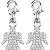 Depesche 11785-075 Charms Express yourself - ciondolo per collane e bracciali, angelo custode placcato in argento, come piccolo regalo (Confezione da 2)