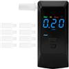 Homcoice Etilometro Portatile Certificato con 8 boccagli, Alcolometro di Livello Professionale, Alcool Tester Ricaricabile con USB per Uso Personale e Professionale
