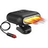 Chuankefanxing Riscaldatore per Auto, riscaldatore Portatile per Auto da 12 V, sbrinatore per Parabrezza 2 in 1 con Riscaldamento e Raffreddamento rapidi e Base Girevole a 360°, riscaldatore per Auto