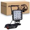 RIGIDON Faro da ricerca led, 4 pollici 48W Faro Led Quadrato con Calamitato | Base Magnetica, Accendisigari Alluvione, Cavo 5 metri per Auto Fuoristrada Camion 4x4 SUV ATV Barca Floodlight, 6000K bianca