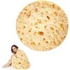 badaren Coperta Burrito Tortilla, Round Burrito Tortilla Monofacciale, Tortilla Blanket in Flanella, Coperta Taco Divertente Creativa, Tortilla Burrito per Interni, Esterni e Altro Ancora (B, 180CM)