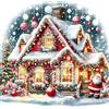 ZGGZHeim Diamond Painting Kit Completo Casa di Natale, Pittura Diamante 5D per Adulti e Principianti, Pittura a Diamante Invernale per Decorazioni Natalizie, Regalo Fai-da-te, Decorazioni da parete, 30x30cm