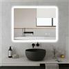 SaniteModar Specchio Bagno LED 70x90 cm - Specchio Bagno con Luce, Antiappannamento, 3 Colori e Luminosità Regolabile, Installazione Verticale/Orizzontale, IP44 Impermeabile