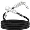 OTraki 2pz Cavo per Chitarra,1M Angolo Retto Ausiliario Cavo Patch Chitarra 6,3mm,Cavo Chitarra Elettrica,Antirumore Cavi di Collegamento Pedaliera Effetto Strumento per Mixer Basso Elettrico,Nero