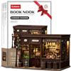Cuiwos Kit Book Nook - Puzzle in legno in miniatura fai da te con taverna angolare, casa delle bambole 3D a tema pub vintage con luci a LED, decorazione realistica da bar per casa e librerie, regalo unico