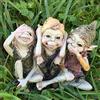 Fiesta Studios Pixie Hear, See, Speak No Evil - Green Garden Home Decor - Fun Quirky Gift Figurine - Anthony Fisher by Fiesta Studios