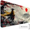TRYNOVAS Tappetino Mouse XL 80×30 cm (3mm) - Samurai Giapponese Fuji & Sole Rosso - Desk Mat Gaming Antiscivolo, Bordi Cuciti, Tappetino Scrivania Grande per PC e Laptop