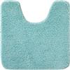MIULEE Tappeto Bagno per WC a U 45x45cm Blu Chiaro - Tappetino Bagno Assorbente, Antiscivolo, Morbido Peluche | Tappeti per Bagno con Ritaglio per Toilette