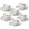 Tognana Habana, confezione 6 tazze caffè con piattino, porcellana, beige