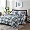 Madison Park Essentials Plaid Comforter, federa coordinata, 3M Scotchguard antimacchia, set di biancheria da letto ipoallergenico per tutte le stagioni, microfibra, imbottitura in fibra, nero,