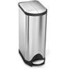simplehuman CW1824 cestino a farfalla con pedale, pattumiera da cucina, acciaio inox spazzolato, 30 L