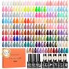 PEACECOLOR 60pcs Smalto Semipermanente Unghie, 55 Colori Smalti Semipermanenti per Unghie Nero Bianco Rosa Viola con 5pcs Base e Top Coat Smalto Gel Unghie DIY Nail Art Manicure Regalo