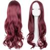 ZXTGBQ Parrucche lunghe ondulate rossa 27''/70cm, parrucca donna, parrucca rossa, capelli lunghi mossi ricci, lunghe parrucche sintetica per cosplay, festa, uso quotidiano