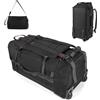 Bagenerous Borsone pieghevole con 2 ruote, borsa da viaggio con scomparto separato per scarpe, 86 l, 76,2 cm, Nero