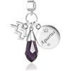 FGT Charm pendenti dello zodiaco con pietre portafortuna scintillanti compatibili con braccialetti Pandora Charms Moments per compleanni delle donne, Misura unica, Rame, Nessuna pietra preziosa