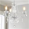 Gyrovu Lampadario per Soggiorno, 3 luci Mini Lampada a Sospensione in Acrilico con Catena Regolabile, Luce a Soffitto Trasparente per Sala da Pranzo, Soggiorno, Camera da Letto