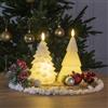 Ideen mit Herz Candela a LED in vera cera | Candela di Natale | Albero di Natale 2 | Ø 9 cm | 18 cm di altezza | bianco caldo | con funzione timer | funziona a batteria