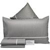 Riad Arredo Set Completo Letto in 100% Cotone Morbido Mano Percalle - Completo Letto Lenzuola Sotto con Elastico | Lenzuola da Sopra | federe (Capri Tortora, Singolo)