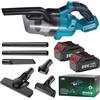 blayram Aspirapolvere manuale Compatibile con Makita 18 V, 10000Pa, 4 in 1, con 2 x 3000 mAh, 4 testine per tappeti, pavimenti duri, mobili, auto