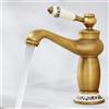 Zinueen Rubinetto Bagno Lavabo Vintage, Miscelatore a Risparmio Idrico in Ottone, Acqua Calda e Fredda, Rubinetto per Lavabo a Cascata, con Tubo Collegamento, Facile Installazione