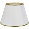 DULEE 8.6 E27/E14 Screw Paralume da Tavolo Tessuto Fatto a Mano Paralumi da Terra,Semplice Lampada da Tavolo,Paralume da Comodino,(Top)15cm x (Height)17cm x (Bottom)22cm,Bianco con finiture dorate
