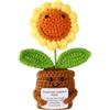 TOYMIS Girasole All'Uncinetto, Peluche Forma di Pianta con Supporto Emotivo Fatto a Mano con Cartoncino Vaso Girasole Lavorato Maglia per Uomini Donne Famiglia e Amici Decorazione da Scrivania