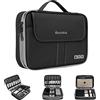 Gocokia Borsa organizer per cavi da viaggio, 3 strati, XL, per accessori elettronici, per cavi, schede SD, caricabatterie, power bank, cellulare, tablet (25,9 cm), colore: nero