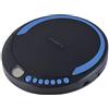 Majestic New Majestic DM 1550 MP3 - Lettore CD/MP3 Portatile con Funzione Antishock, Presa Cuffie, Auricolari Inclusi, Nero Blu