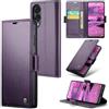 Idhiem Flip Libro Wallet Cover per Samsung Galaxy S25 Edge, Viola | Pelle PU Premium, Custodia Portafoglio Flip Libro, Blocco RFID, Slot per Carte, Antiurto Wallet Cover, Funzione Supporto