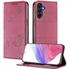 XINYEXIN Custodia per Samsung Galaxy S25 FE 5G, Cover a Libro in Pelle PU con Blocco RFID, Slot per Carte, Supporto, Protezione Completa Antiurto - Rosso