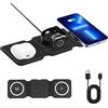 Witfoam Caricatore Wireless 3 in 1 Pieghevole per Phone 16/15/14/13/12 Pro Max, Auricolari Bluetooth e Smartwatch 10/9/8/7/6/5/SE, Base di Ricarica Magnetica con Adattatore USB-C e Carica Rapida, Nero
