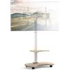 XTRARM Stellar Supporto TV da pavimento con Ripiano in Legno, Carrello Tele con Ruote Regolabile in Altezza, Piedistallo Televisione 32-70 Pollici, 45 kg, Stand da Terra Universale, VESA 600x400