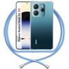 ANFAIRLACE Cover Cordino Compatibile con Xiaomi Redmi Note 14 4G Versione, Custodia Laccio Trasparente Silicone Morbido Regolabile Antiurto Rinforza Angoli Chiaro Case, Blu
