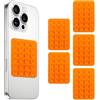 BWOOOWE 5 Pezzi Ventosa per Telefono in Silicone Supporto Antiscivolo per Cellulare Ventosa Auto Compatibile con Custodie iPhone e Android Supporto Hands Free per Selfie e Video(Arancione)