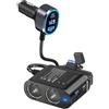Qidoe PD 65W per Laptop Sdoppiatore Accendisigari Auto: Qidoe 200W Doppia USB C Presa Accendisigari 12V Caricabatterie Splitter Adattatore con LED Voltmetro per iPhone GPS Cellulare Navi