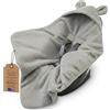Totsy Baby Calda coperta avvolgente boucle per ovetto e passeggino - copertina Teddy bifacciale con cappuccio - premium termica per l'inverno neonato 90×90 cm Olivgrigio