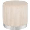 Generico Pouf Sylia in Velluto Avorio Diametro 38 cm