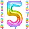 OFFCUP Palloncini Compleanno Colore 101 CM, Palloncino Numero 5, Foil Palloncini Numeri, Giganti Numeri, Decorazioni Festa Compleanno, Gonfiabili Pallone per Anniversario