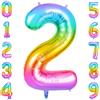 OFFCUP Palloncini Compleanno Colore 101 CM, Palloncino Numero 2, Foil Palloncini Numeri, Giganti Numeri, Decorazioni Festa Compleanno, Gonfiabili Pallone per Anniversario